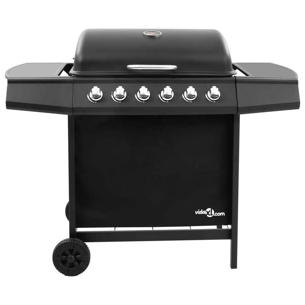 vidaXL Gas BBQ Grill with 6 Burners Black - Create Outdoor Feasts!