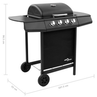 vidaXL Gas BBQ Grill with 4 Burners Black (FR/BE/IT/UK/NL only)