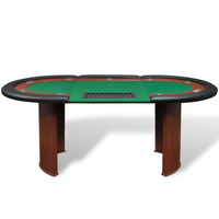 vidaXL 10-Player Poker Table with Dealer Area and Chip Tray Green - Ultimate Casino Experience at Home