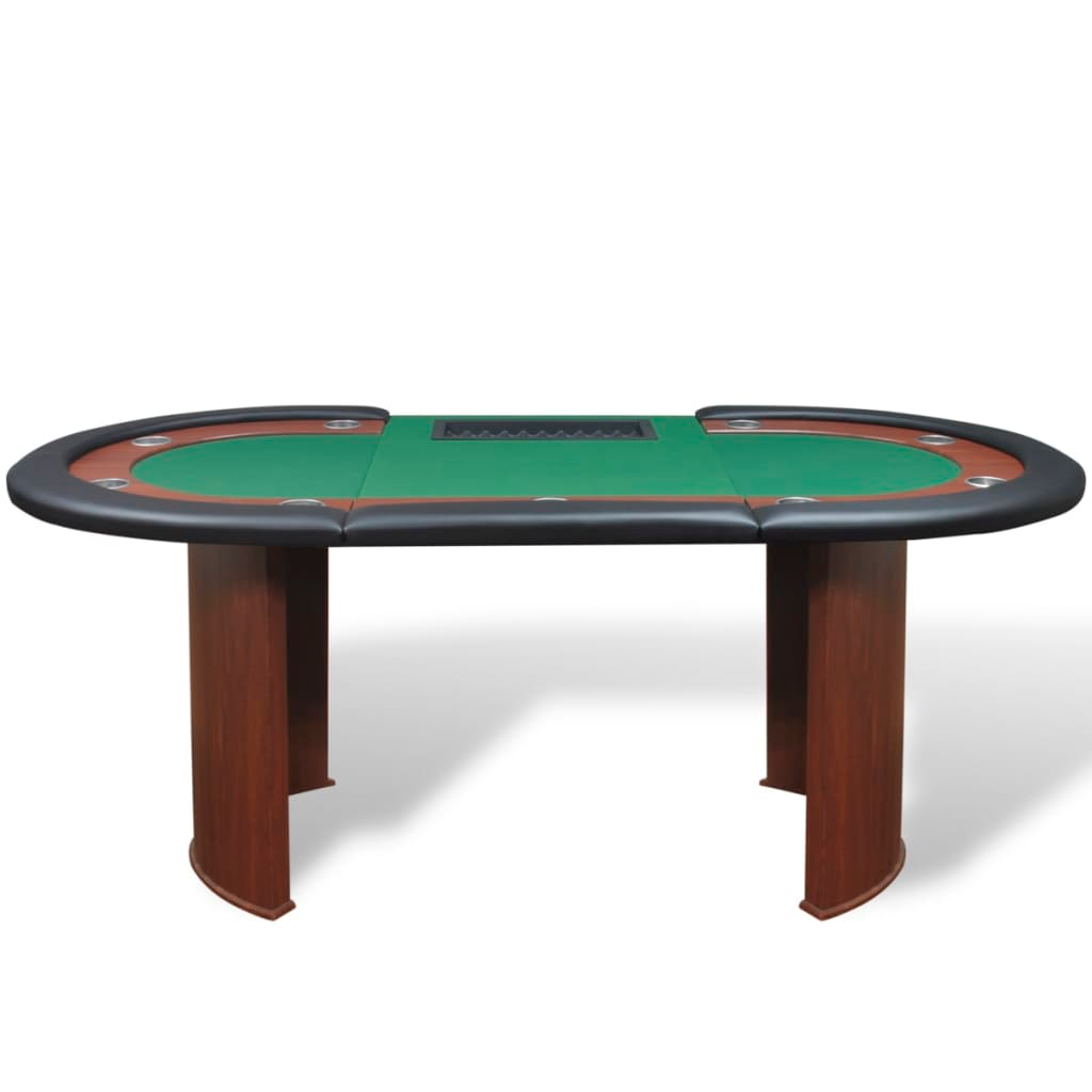 vidaXL 10-Player Poker Table with Dealer Area and Chip Tray Green - Ultimate Casino Experience at Home