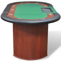 vidaXL 10-Player Poker Table with Dealer Area and Chip Tray Green - Ultimate Casino Experience at Home