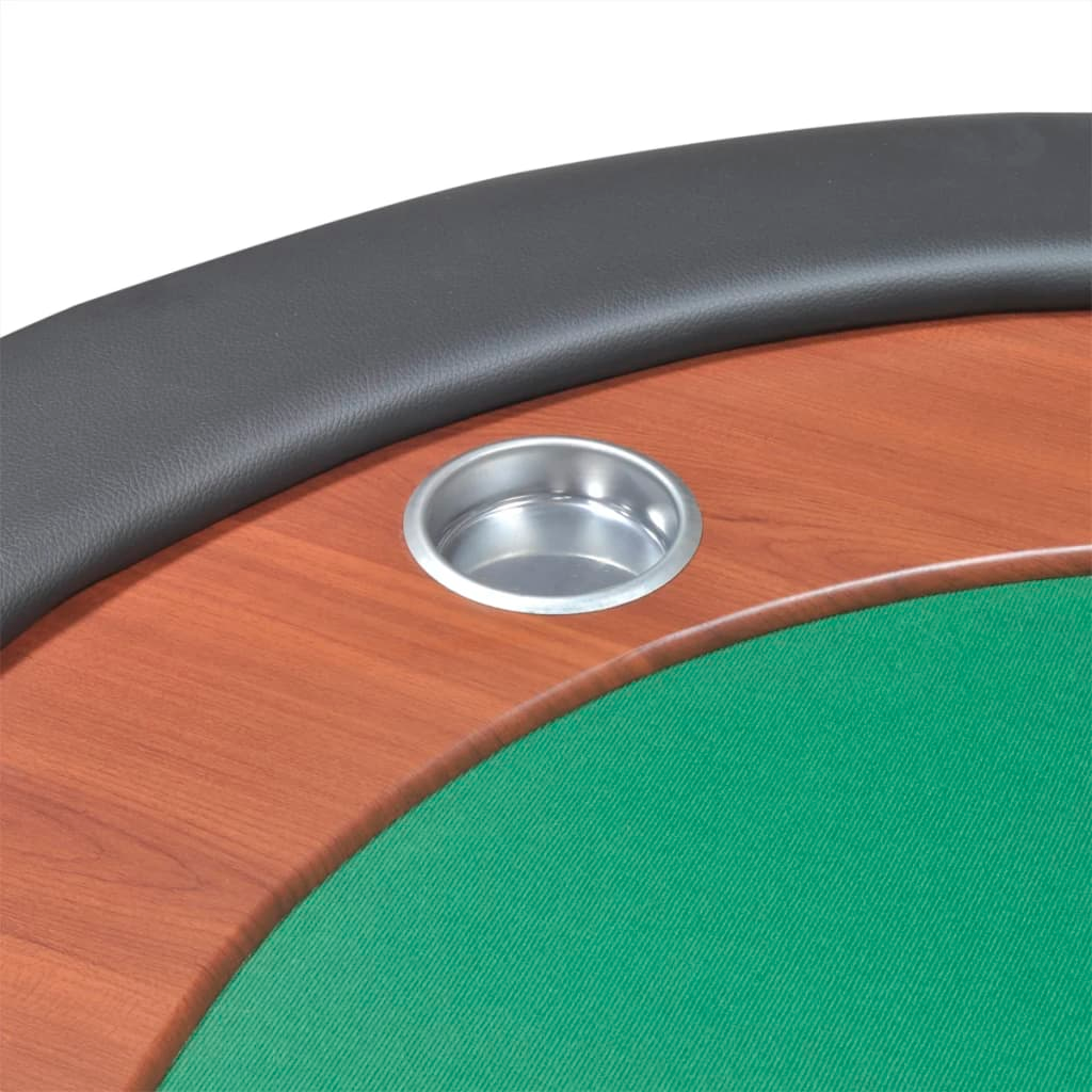 vidaXL 10-Player Poker Table with Dealer Area and Chip Tray Green - Ultimate Casino Experience at Home