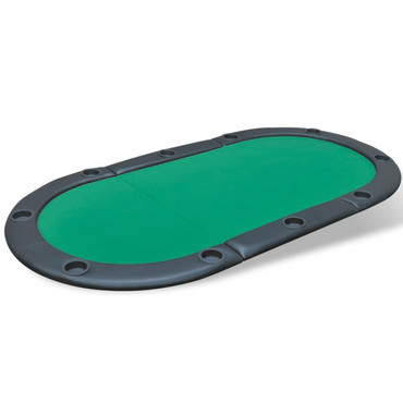 vidaXL 10-Player Foldable Poker Tabletop Green - Casino-Grade, Foldable Design, Carrying Bag Included