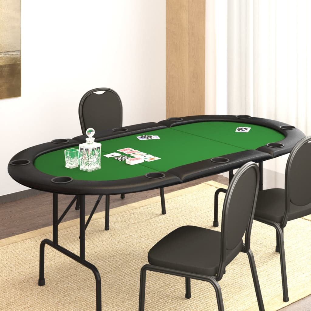 vidaXL 10-Player Folding Poker Table Green | Host Professional Poker Nights