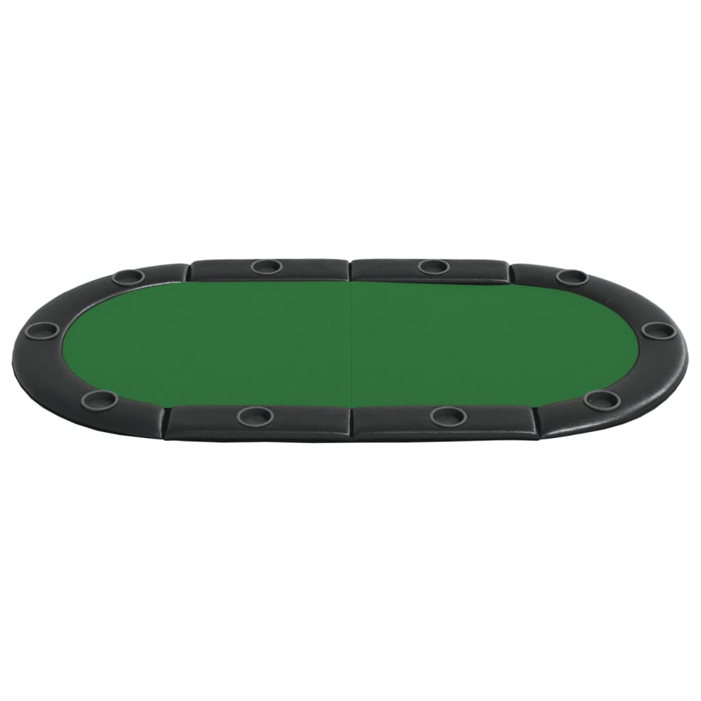 vidaXL 10-Player Folding Poker Tabletop Green 208x106x3 cm - Professional Poker Game