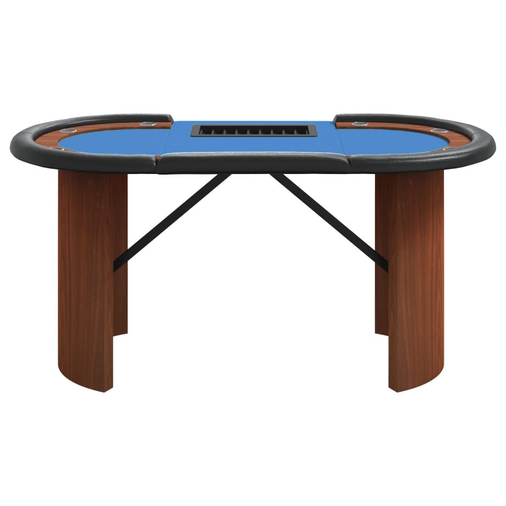 vidaXL 10-Player Poker Table with Chip Tray Blue 160x80x75 cm