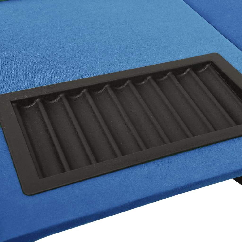 vidaXL 10-Player Poker Table with Chip Tray Blue 160x80x75 cm