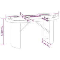 vidaXL 10-Player Poker Table with Chip Tray Blue 160x80x75 cm