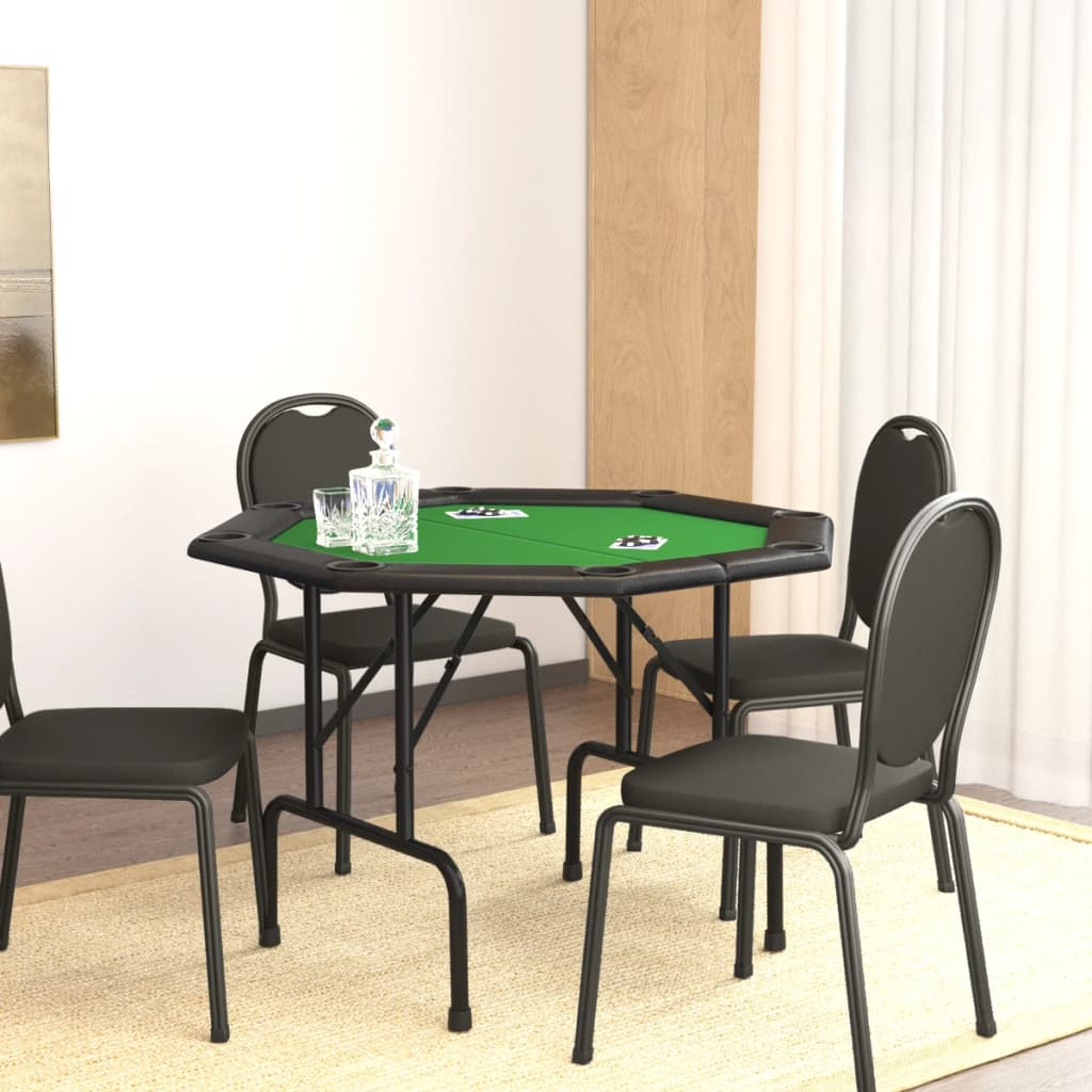 vidaXL 8-Player Folding Poker Table Green 108x108x75 cm