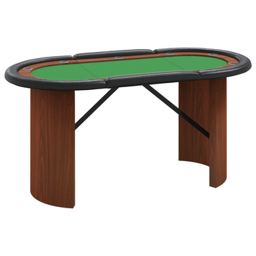 vidaXL 10-Player Poker Table Green 160x80x75 cm - Professional Casino-Grade Poker Table