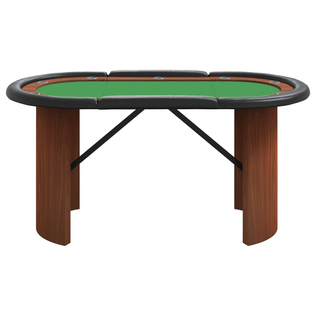 vidaXL 10-Player Poker Table Green 160x80x75 cm - Professional Casino-Grade Poker Table