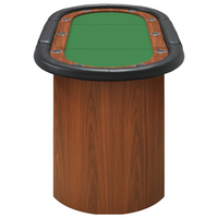 vidaXL 10-Player Poker Table Green 160x80x75 cm - Professional Casino-Grade Poker Table