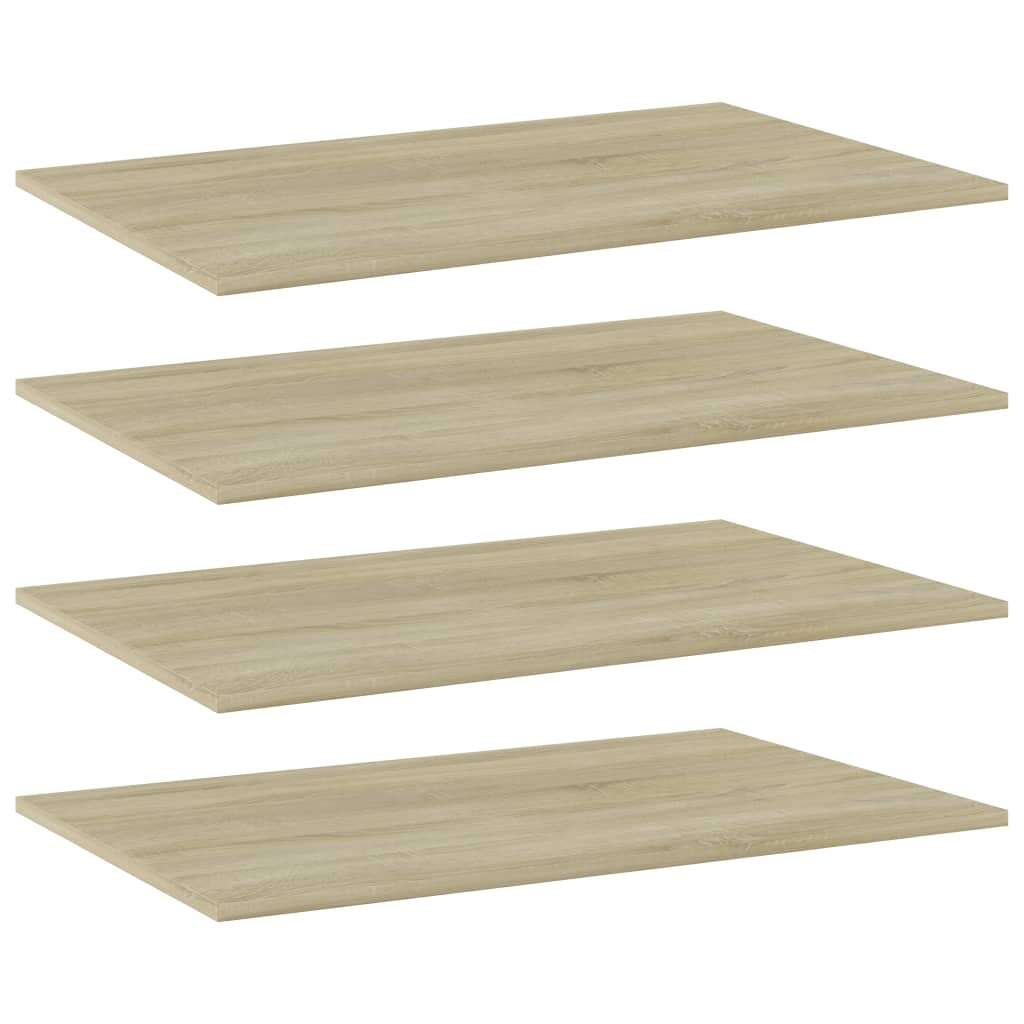 vidaXL Bookshelf Boards 4 pcs Sonoma Oak 80x50x1.5 cm Engineered Wood - Storage Solution