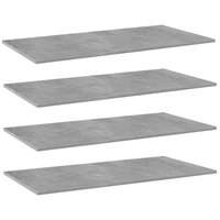 vidaXL Bookshelf Boards 4 pcs Concrete Grey 100x50x1.5 cm Engineered Wood