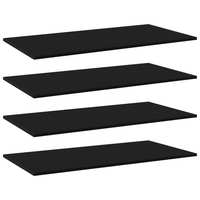 vidaXL Bookshelf Boards 4 pcs Black 100x50x1.5 cm - Engineered Wood | Extra Storage Space | Durable & Stylish