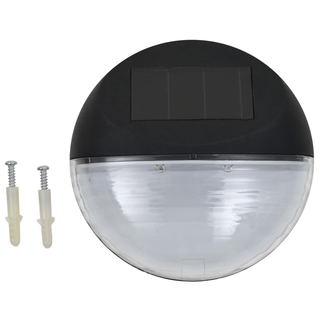 vidaXL Outdoor Solar Wall Lamps LED 24 pcs Round Black