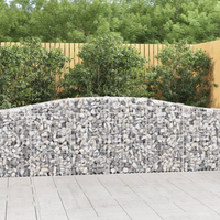 vidaXL Arched Gabion Baskets 25 pcs 400x30x80/100 cm - Galvanised Iron | Garden Decor