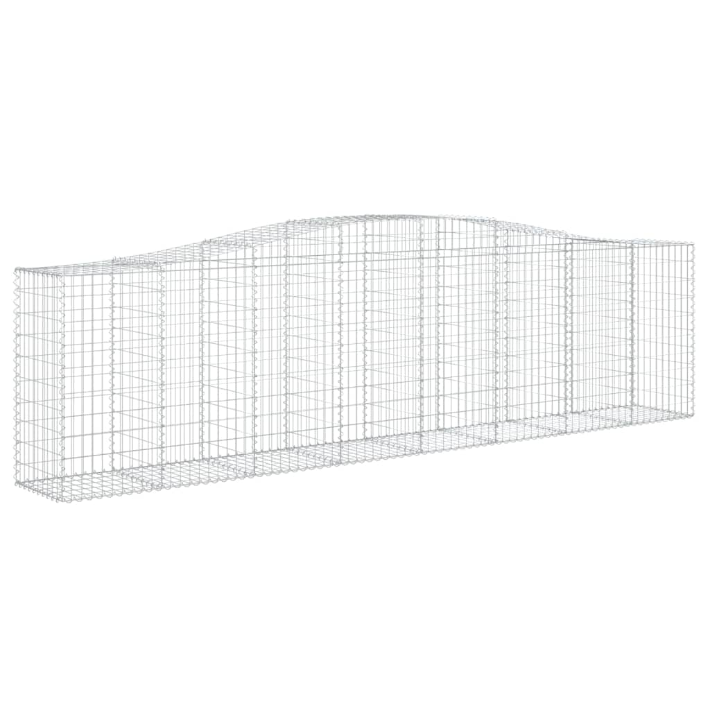 vidaXL Arched Gabion Baskets - Set of 25, 400x50x100/120 cm, Galvanised Iron