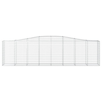 vidaXL Arched Gabion Baskets - Set of 25, 400x50x100/120 cm, Galvanised Iron