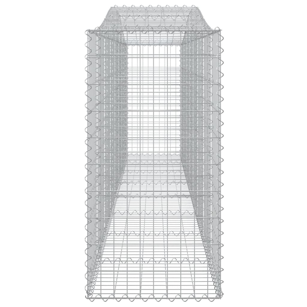 vidaXL Arched Gabion Baskets - Set of 25, 400x50x100/120 cm, Galvanised Iron