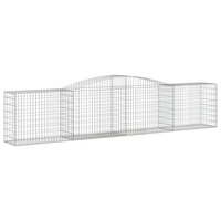 vidaXL Arched Gabion Baskets - Set of 20 | Galvanised Iron | 400x50x80/100 cm