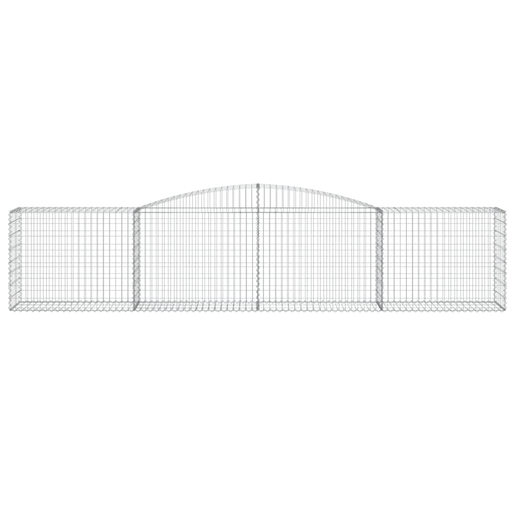 vidaXL Arched Gabion Baskets - Set of 20 | Galvanised Iron | 400x50x80/100 cm