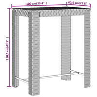 vidaXL 5 Piece Garden Bar Set Black Poly Rattan & Solid Wood Acacia - Weather-Resistant and Stylish