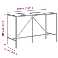 vidaXL 11 Piece Garden Bar Set | Grey Poly Rattan & Solid Wood Acacia