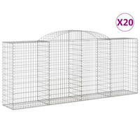 vidaXL Arched Gabion Baskets | Set of 20 | Galvanised Iron - Enhance Your Garden