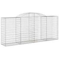 vidaXL Arched Gabion Baskets - Galvanised Iron - Set of 30