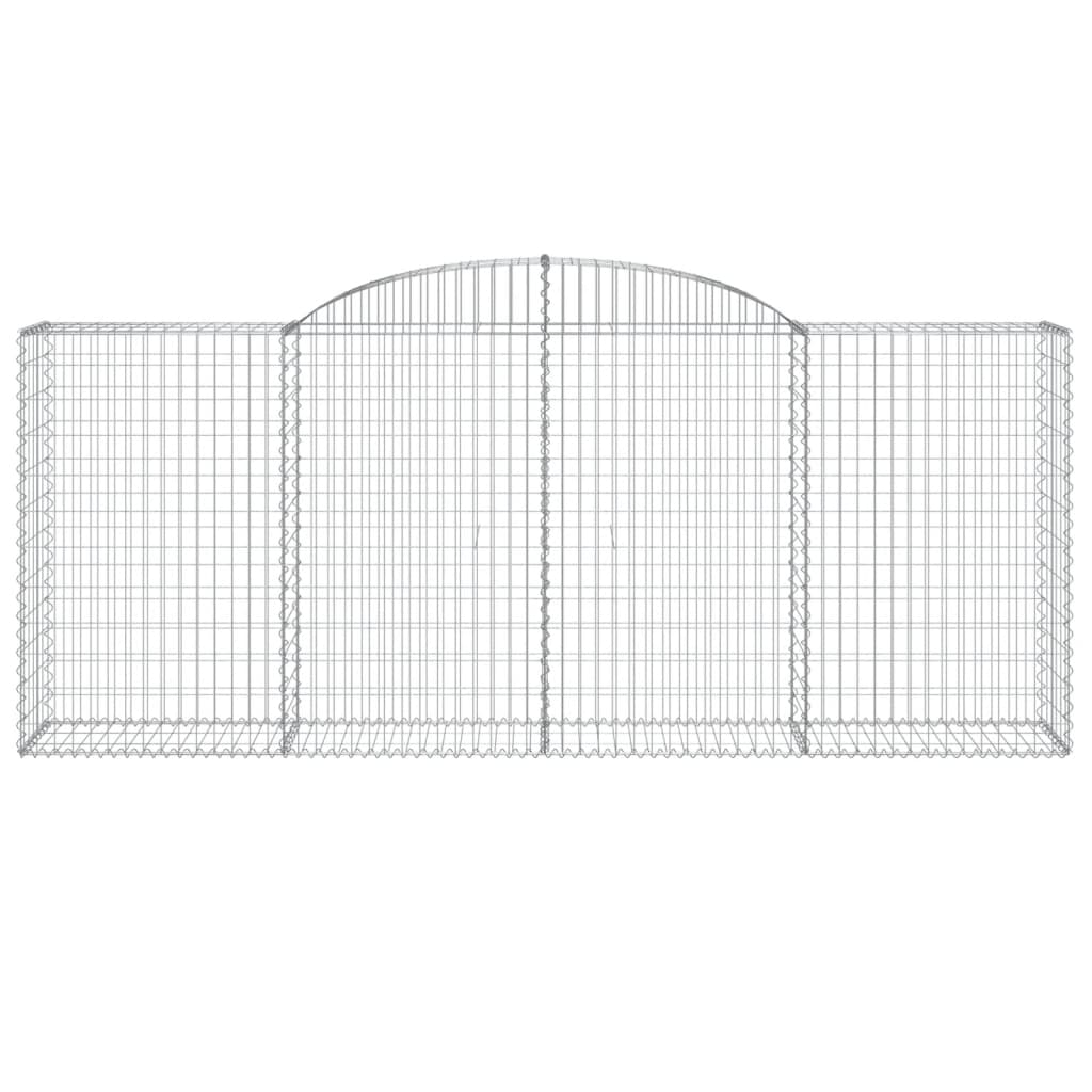 vidaXL Arched Gabion Baskets 25 pcs | 300x50x120/140 cm | Galvanised Iron | Decorative Garden Barriers