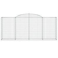 vidaXL Arched Gabion Baskets 25 pcs | 300x50x120/140 cm | Galvanised Iron | Decorative Garden Barriers