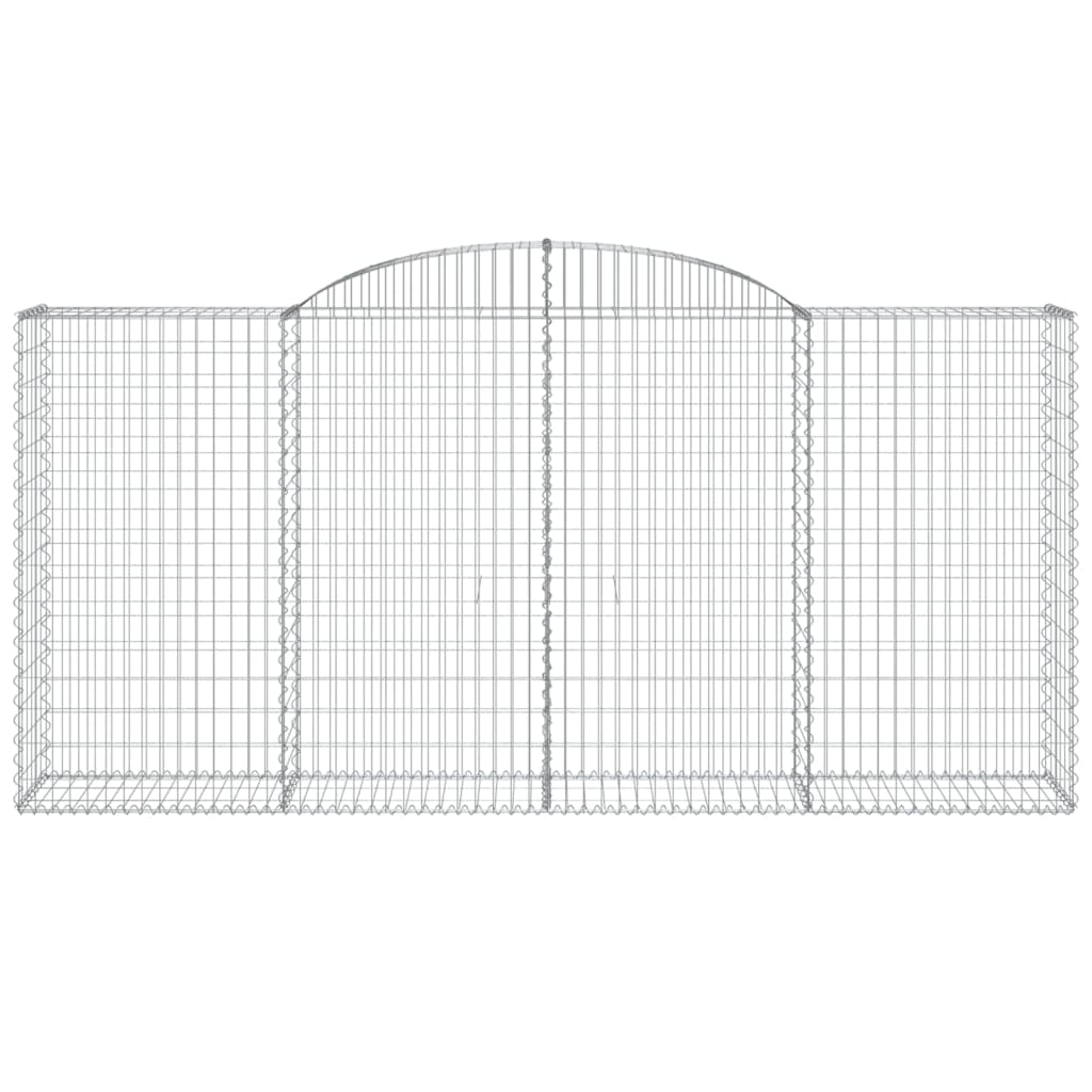 vidaXL Arched Gabion Baskets - Set of 20, 300x50x140/160 cm, Galvanised Iron