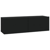 vidaXL 6 Piece TV Cabinet Set Black Engineered Wood - Stylish and Functional