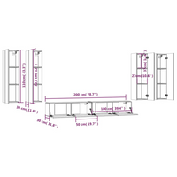 vidaXL 6 Piece TV Cabinet Set Black Engineered Wood - Stylish and Functional