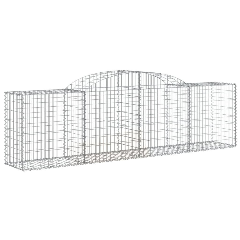 vidaXL Arched Gabion Baskets 25 pcs 300x50x80/100 cm Galvanised Iron - Sturdy and Decorative Garden Barriers