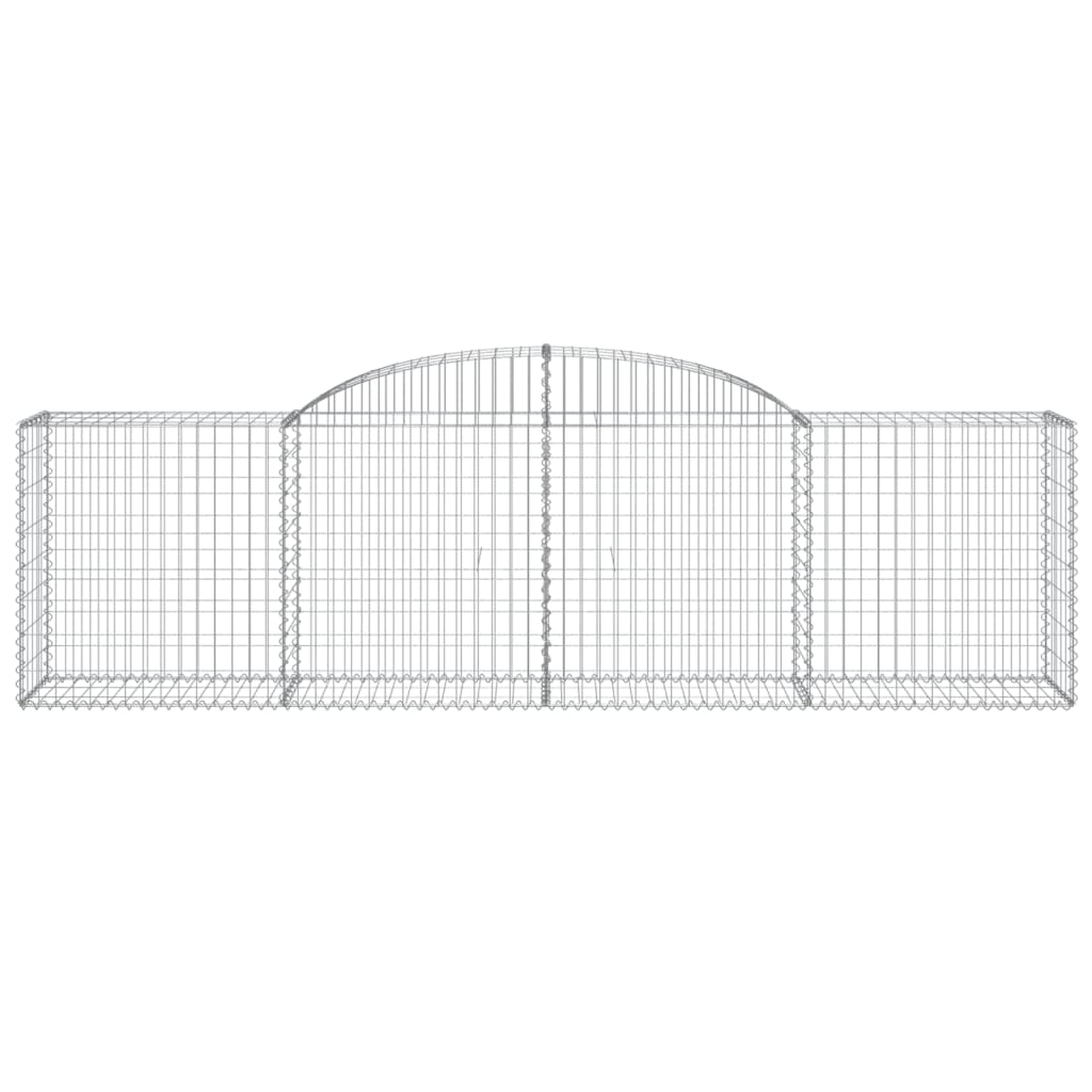 vidaXL Arched Gabion Baskets 25 pcs 300x50x80/100 cm Galvanised Iron - Sturdy and Decorative Garden Barriers