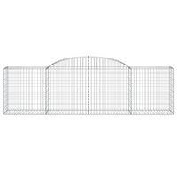 vidaXL Arched Gabion Baskets 25 pcs 300x50x80/100 cm Galvanised Iron - Sturdy and Decorative Garden Barriers