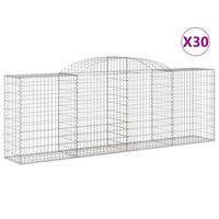 vidaXL Arched Gabion Baskets 30 pcs 300x50x100/120 cm - Galvanised Iron