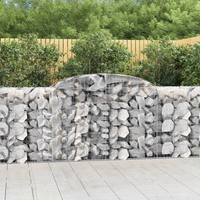 vidaXL Arched Gabion Baskets - 25 pcs, 300x50x100/120 cm, Galvanised Iron, Decorative Garden Barriers