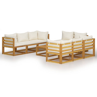 vidaXL 9 Piece Garden Lounge Set with Cushions Solid Wood Acacia (UK/IE/FI/NO only)