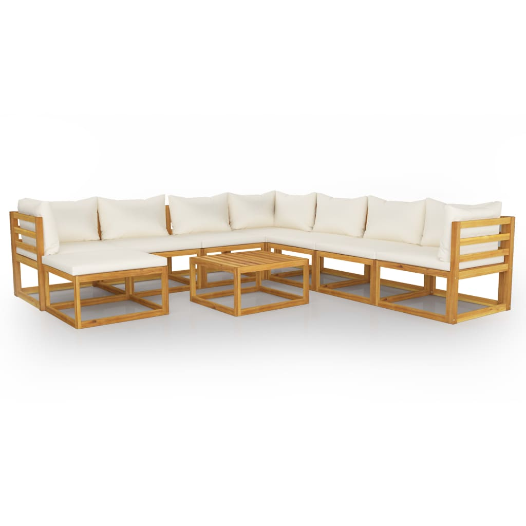 vidaXL 9 Piece Garden Lounge Set with Cushions | Solid Wood Acacia (UK/IE/FI/NO only)