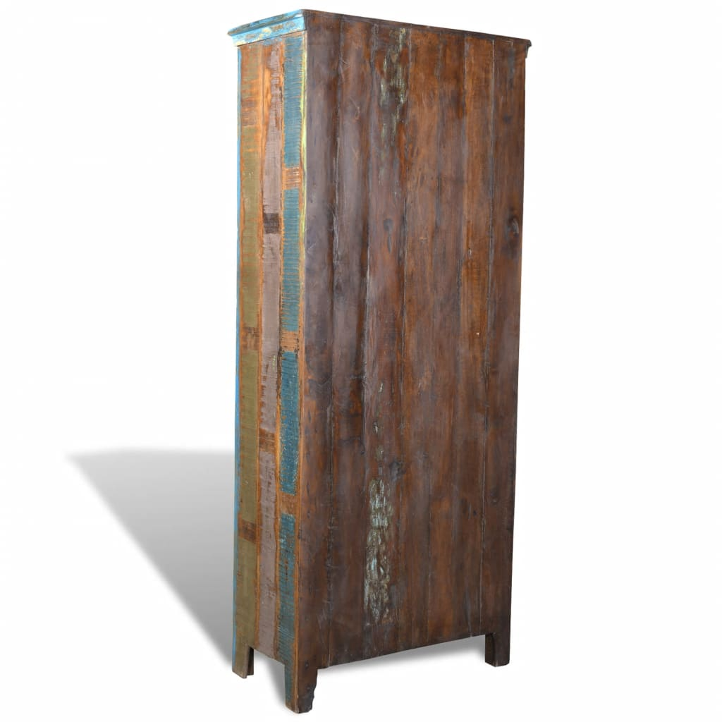 Reclaimed Wood Bookshelf Bookcase | 5 Drawers & 2 Doors | Antique-Style Furniture