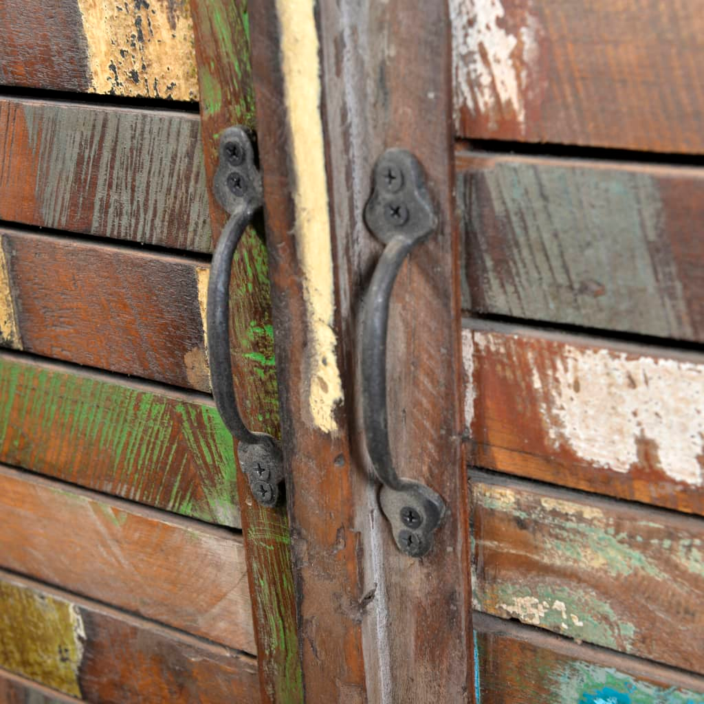 Reclaimed Wood Bookshelf Bookcase with 2 Doors & 3 Shelves - Large Storage Space, Vintage Style