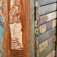 Reclaimed Wood Bookshelf Bookcase with 2 Doors & 3 Shelves - Large Storage Space, Vintage Style