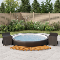 vidaXL Hot Tub Surround Black Poly Rattan and Solid Wood Acacia - Enhance Your Spa Experience