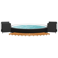 vidaXL Hot Tub Surround Black Poly Rattan and Solid Wood Acacia - Enhance Your Spa Experience