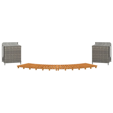 vidaXL Hot Tub Surround Grey Poly Rattan and Solid Wood Acacia - Affordable Luxury for Your Spa Experience