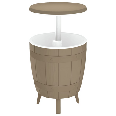 vidaXL 3-in-1 Ice Cooler Table - Light Brown Polypropylene | Outdoor Party Furniture