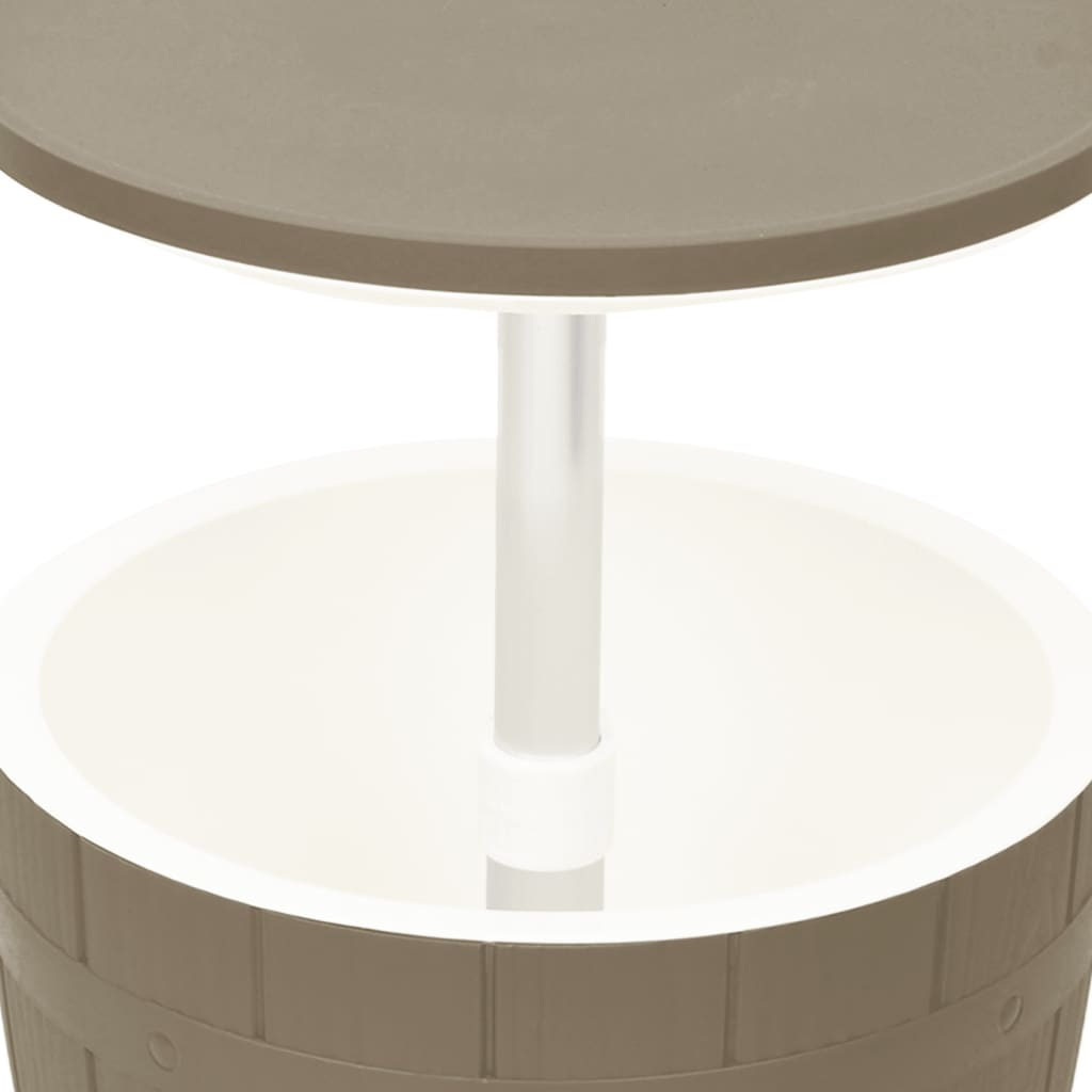 vidaXL 3-in-1 Ice Cooler Table - Light Brown Polypropylene | Outdoor Party Furniture